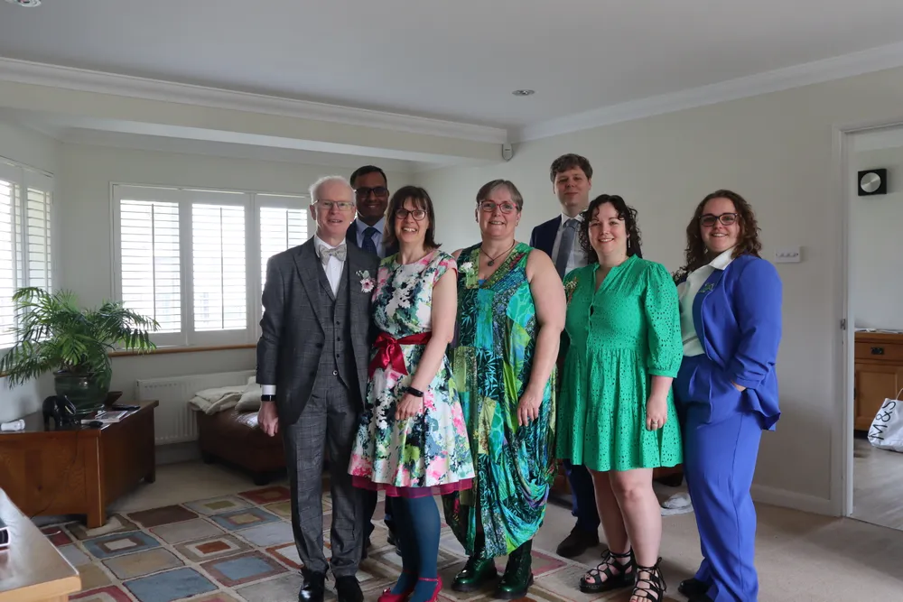 The Applebys and Winters all dressed up for the ceremony