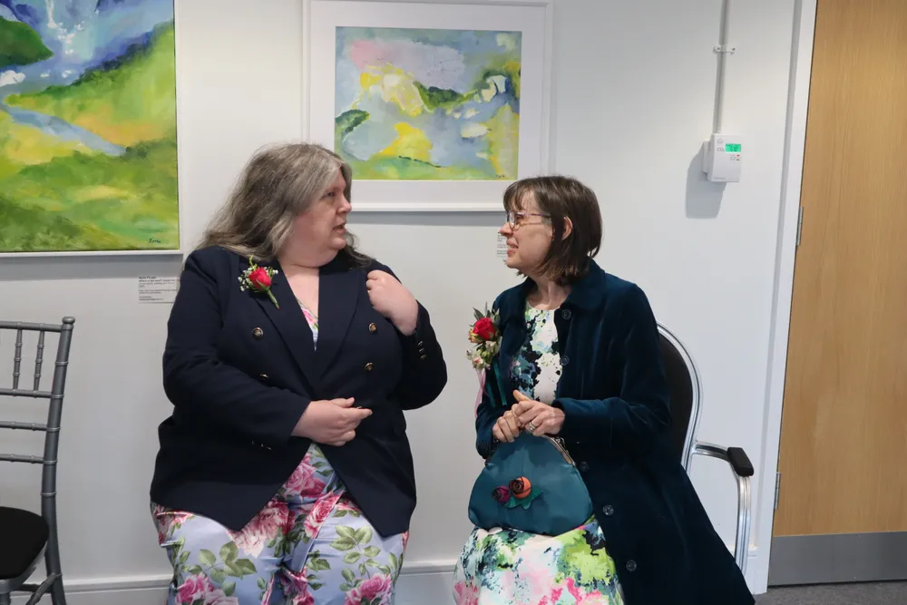 Teresa & Alison in the waiting room
