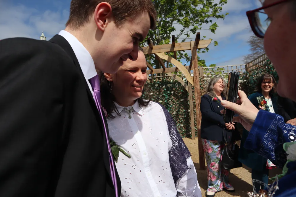 Chloe couldn't travel over from New Zealand, so joined us via video call