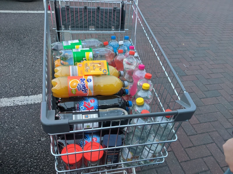 We bought quite a lot of soft drinks from Aldi