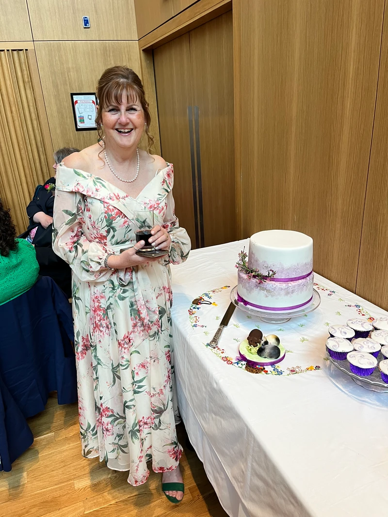 Sandra pleased with her handiwork